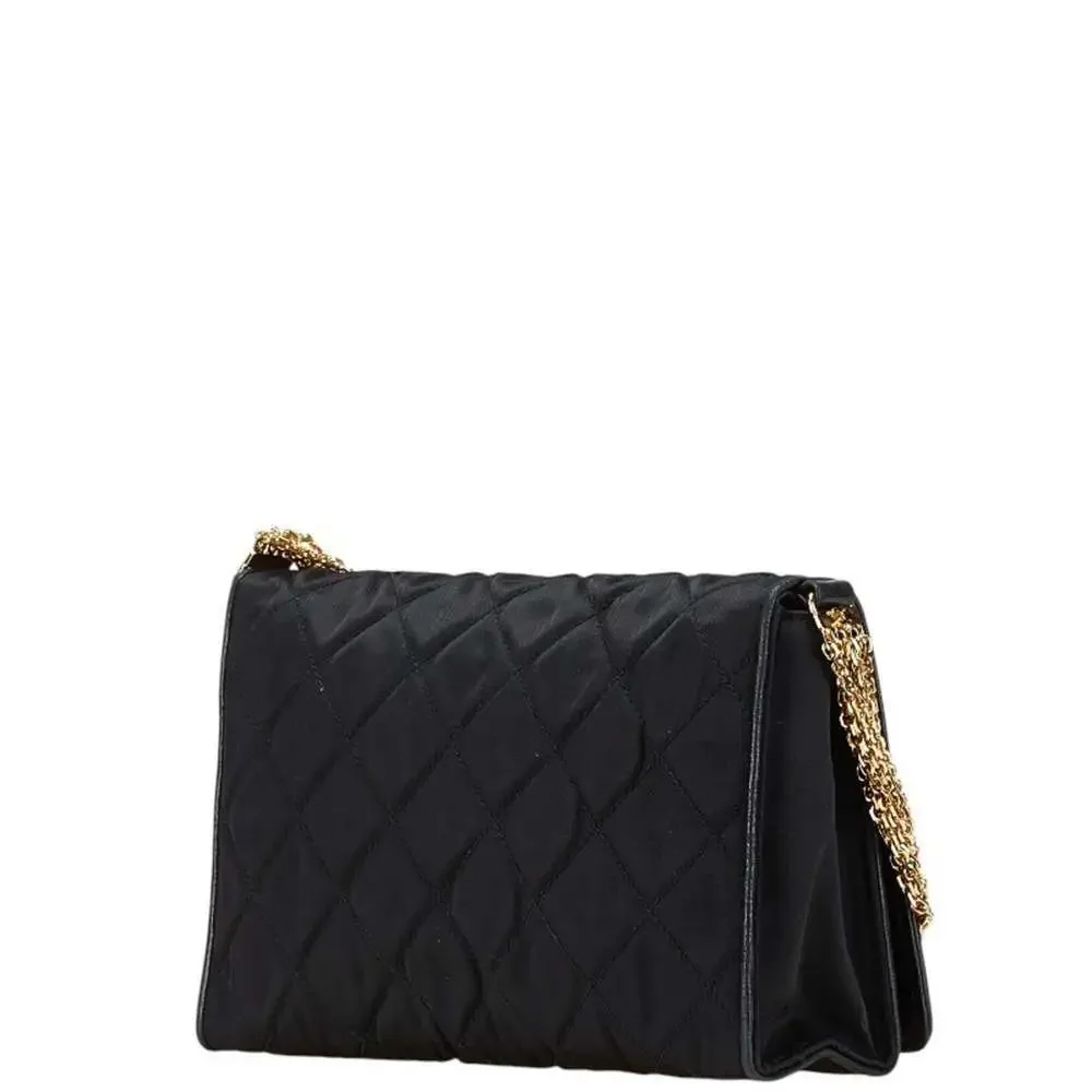 CHANEL Black Leather Shoulder Bag